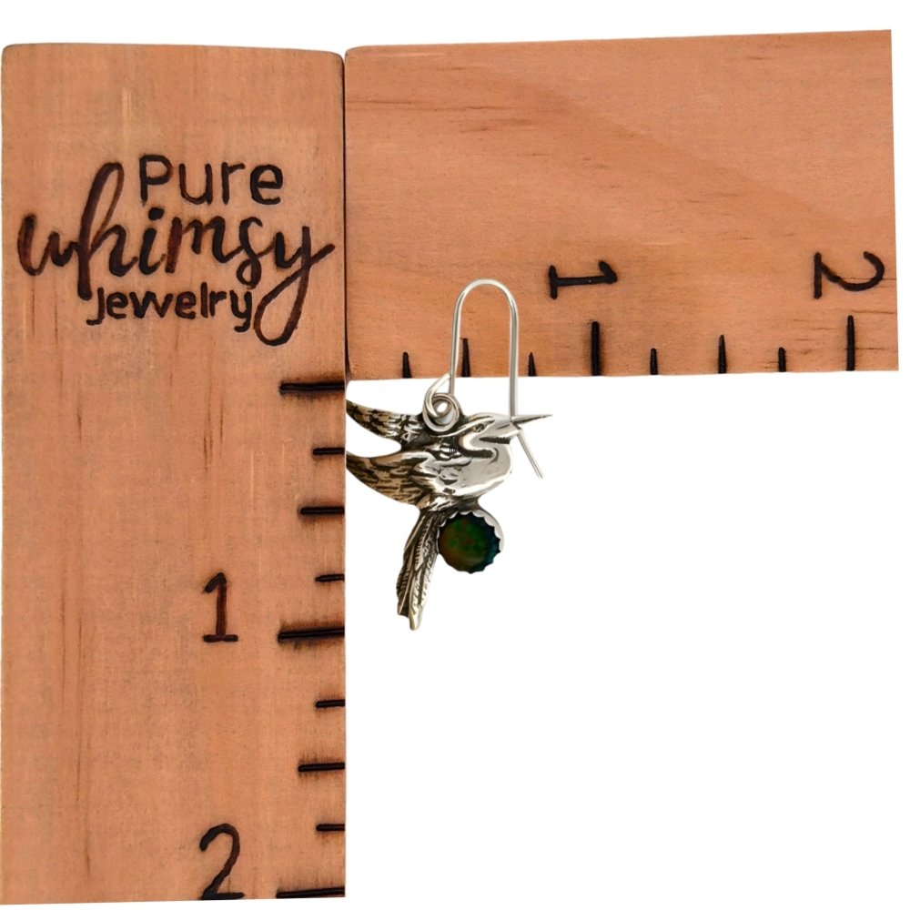 Heron Opal Silver Earrings -