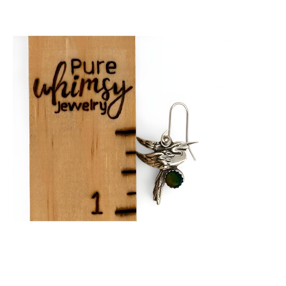 Heron Opal Silver Earrings - 