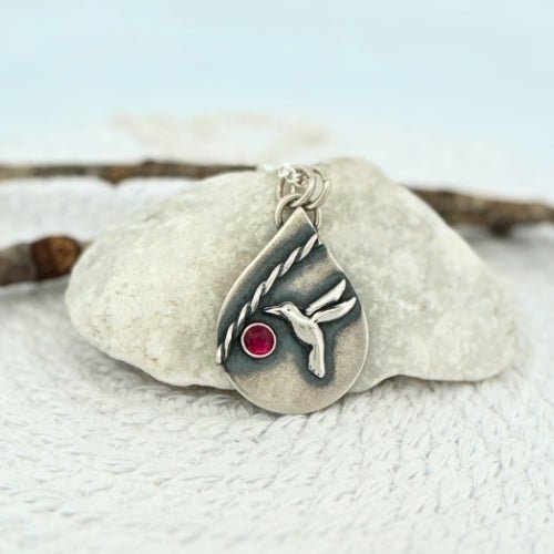 Hummingbird Silver Pendant Necklace -