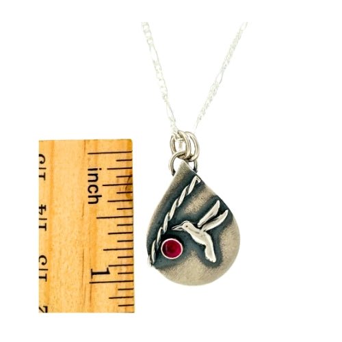 Hummingbird Silver Pendant Necklace -