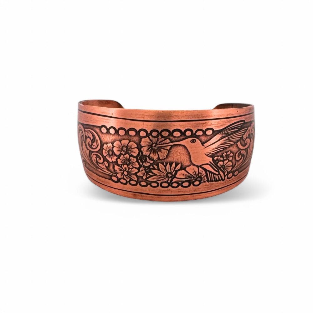 Hummingbird Statement Copper Cuff Bracelet - 