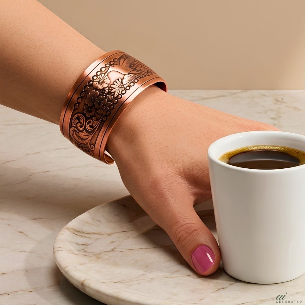 Hummingbird Statement Copper Cuff Bracelet -