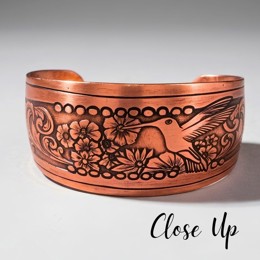 Hummingbird Statement Copper Cuff Bracelet -