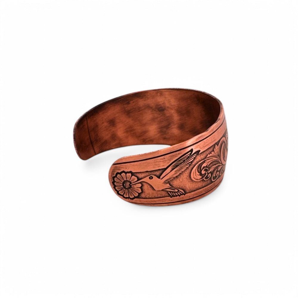 Hummingbird Statement Copper Cuff Bracelet - 