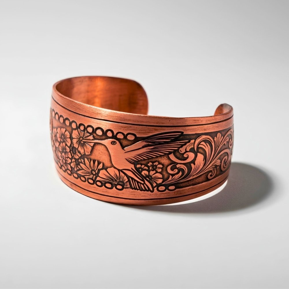 Hummingbird Statement Copper Cuff Bracelet -