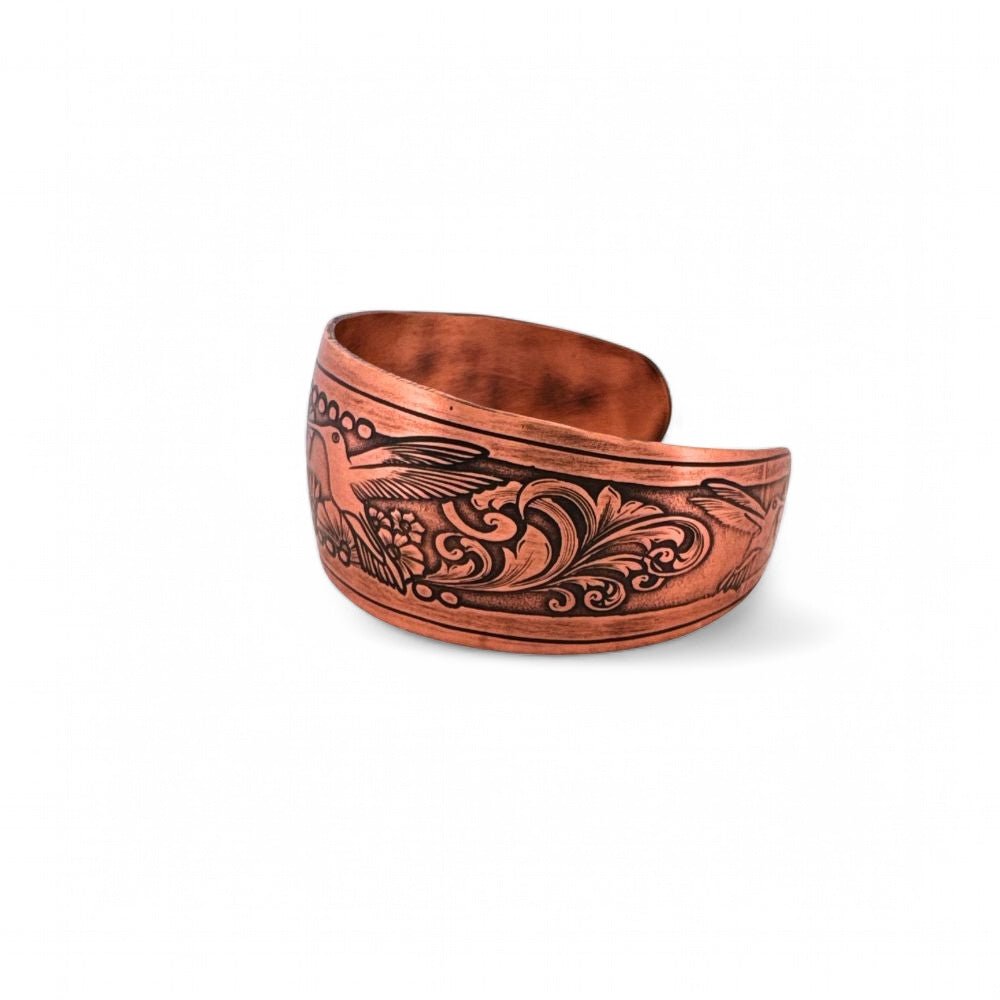 Hummingbird Statement Copper Cuff Bracelet - 