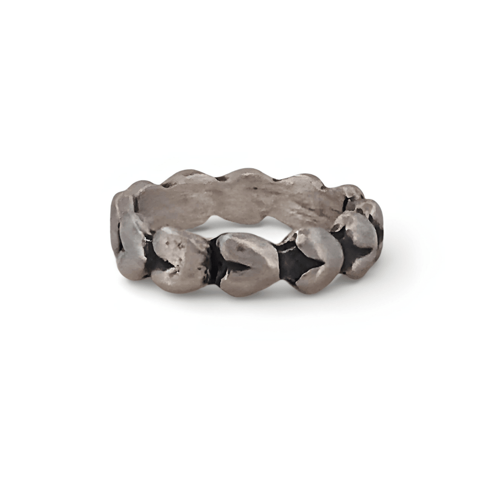 Linked Hearts Silver Band Ring - 