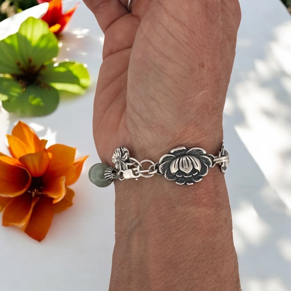 Lotus Silver Serenity Bracelet - 