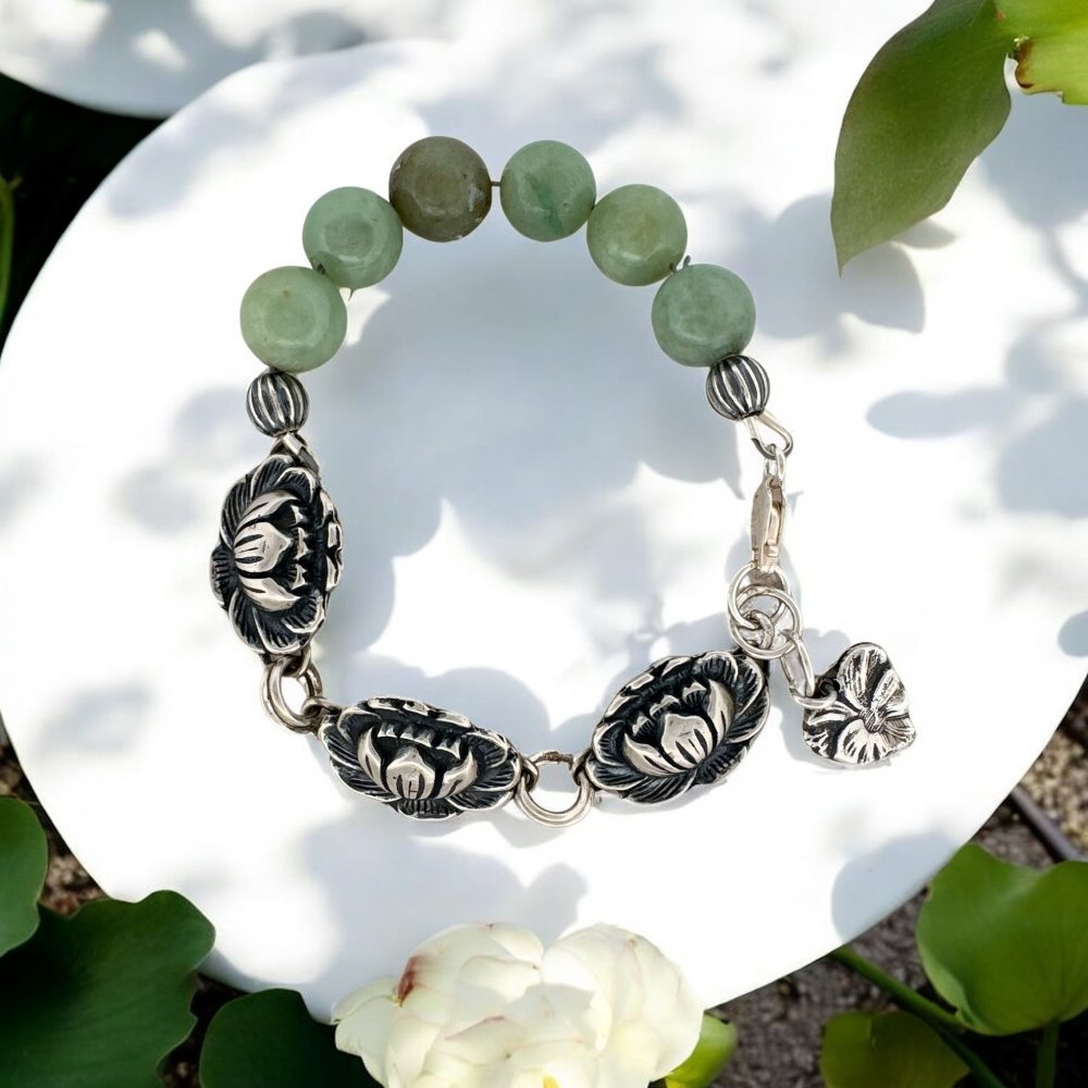 Lotus Silver Serenity Bracelet - 