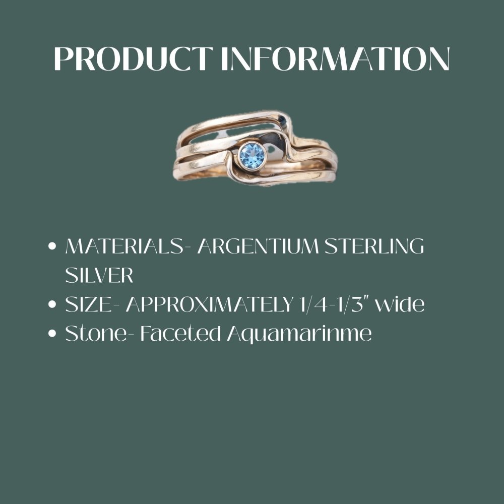 Minimalist Wave Silver Stacking Rings -