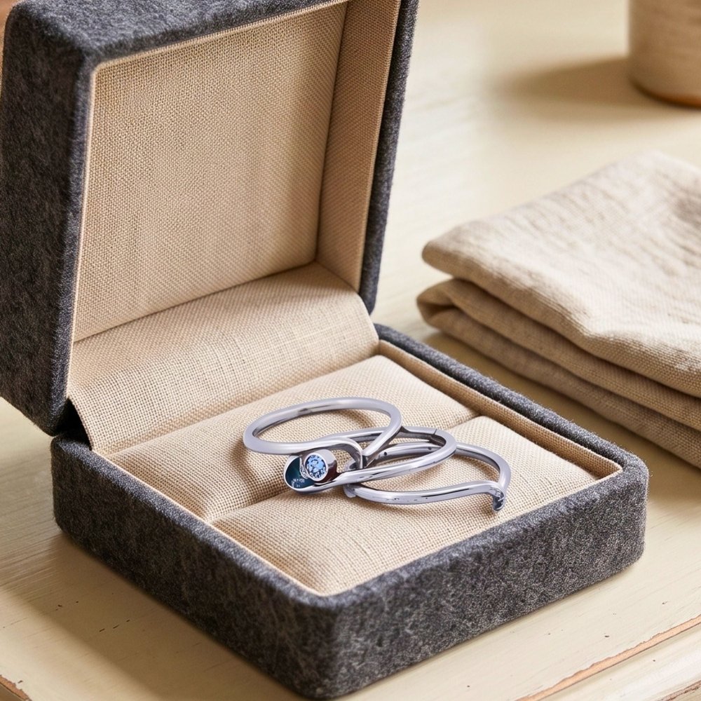 Minimalist Wave Silver Stacking Rings -