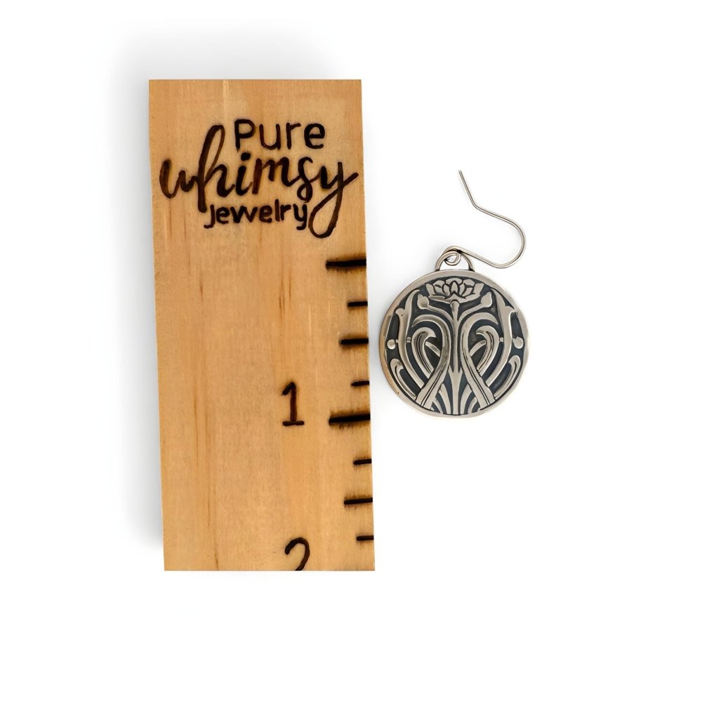 Modern Lotus Flower Silver Earrings - 