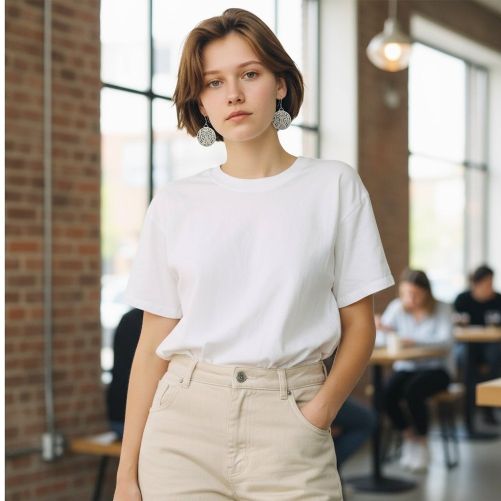 Modern Lotus Flower Silver Earrings - 