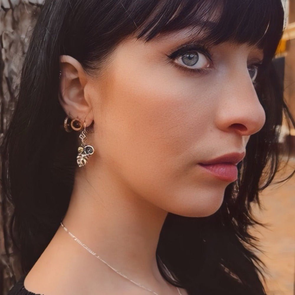 Monstera Peridot Silver Earrings -