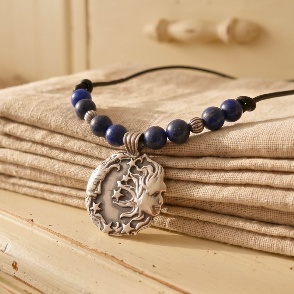 Moon and Sun Necklace – Sterling Silver Celestial Pendant Jewelry -