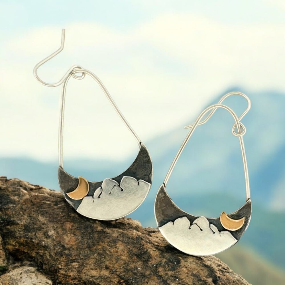 Mountain Moon Glow Silver Earrings - 