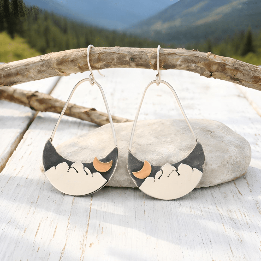 Mountain Moon Glow Silver Earrings - 