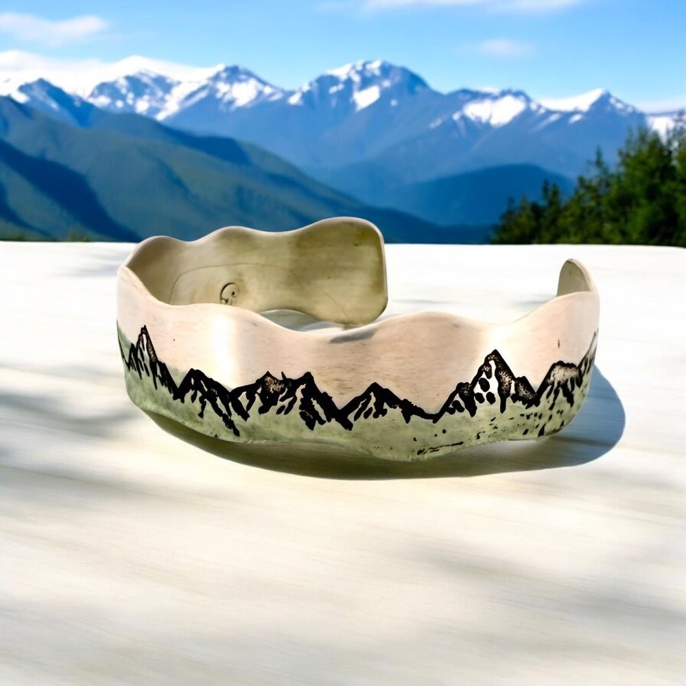 Mountain Spirit Silver Cuff Bracelet - 