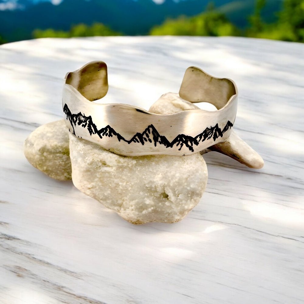Mountain Spirit Silver Cuff Bracelet - 