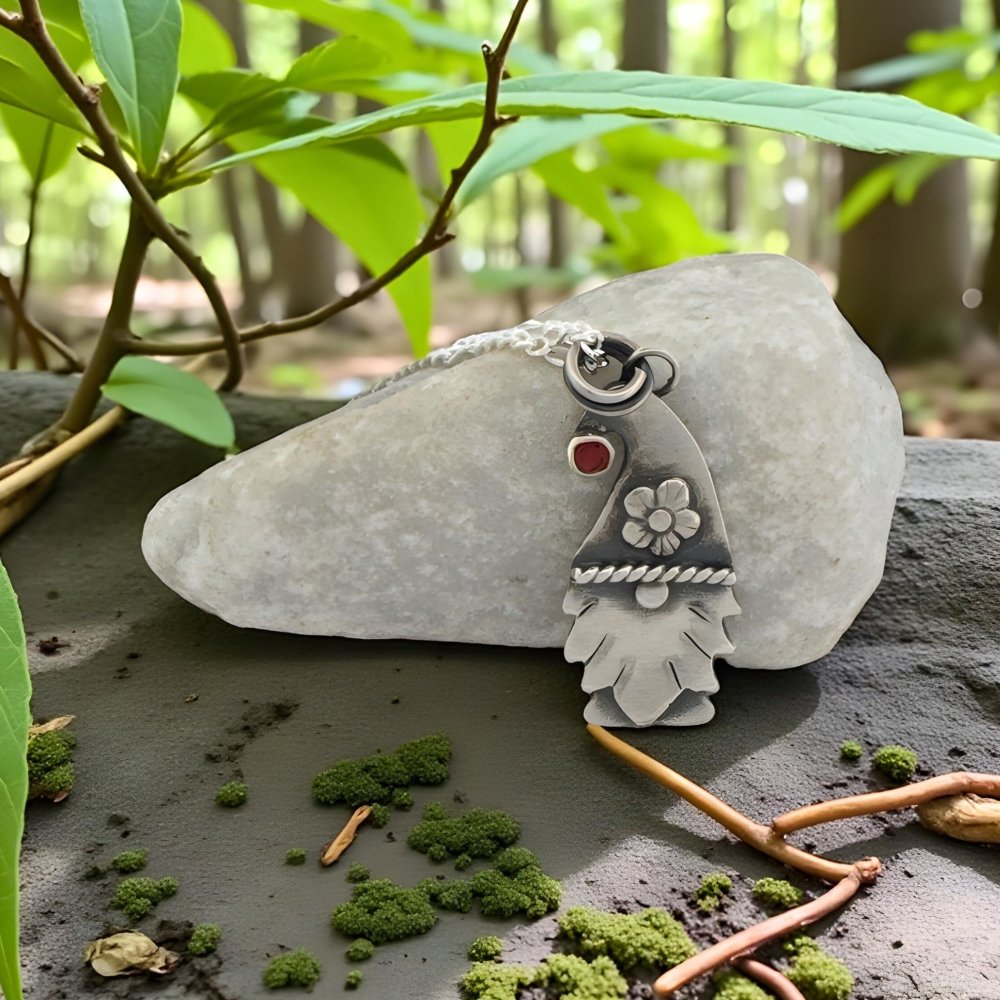 Naughty Gnome Silver Pendant Necklace - 