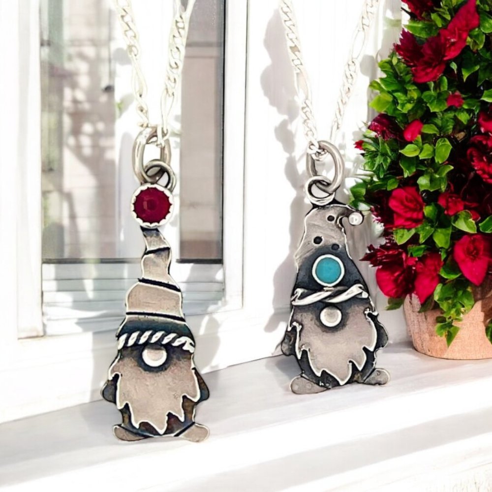 Naughty Gnome Silver Pendant Necklace - 