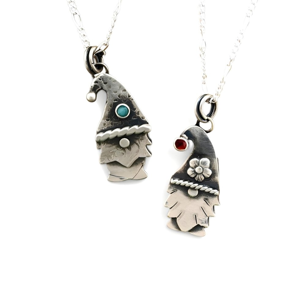 Naughty Gnome Silver Pendant Necklace - 