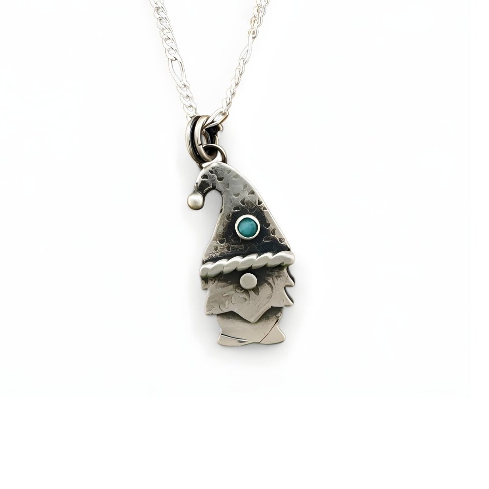Naughty Gnome Silver Pendant Necklace - 