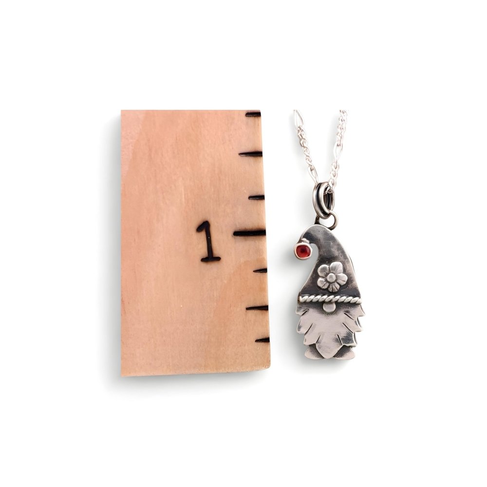 Naughty Gnome Silver Pendant Necklace - 