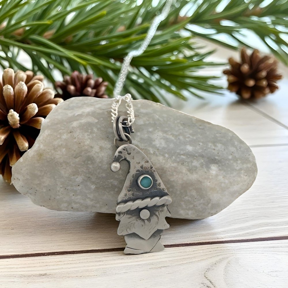 Naughty Gnome Silver Pendant Necklace - 