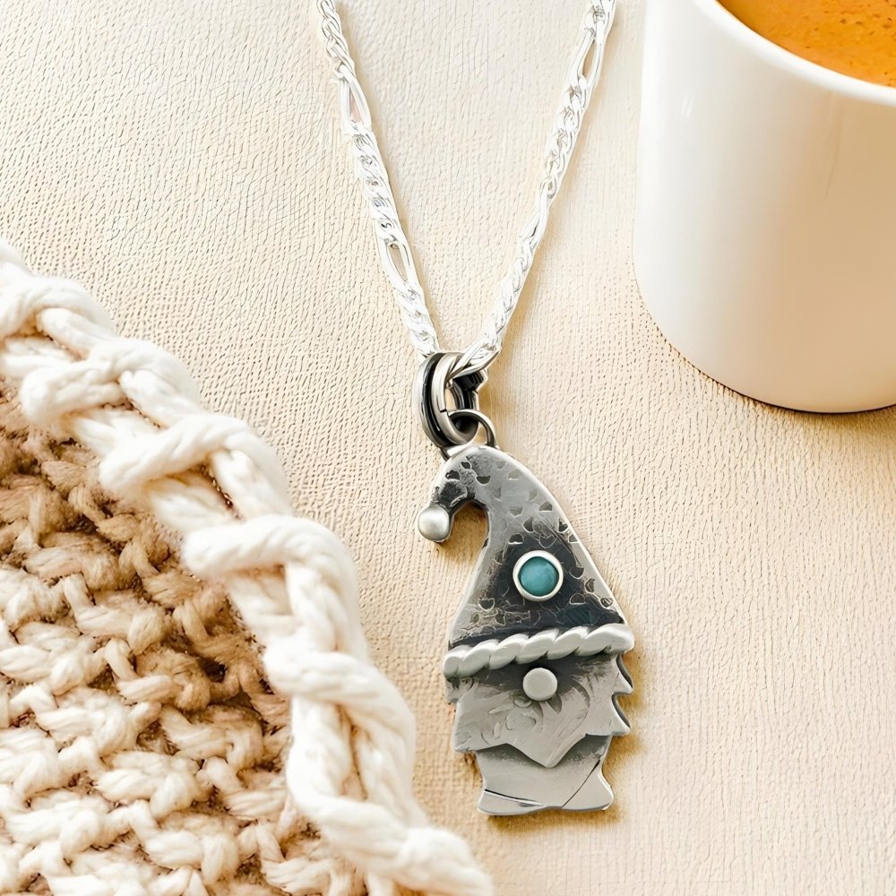Naughty Gnome Silver Pendant Necklace - 