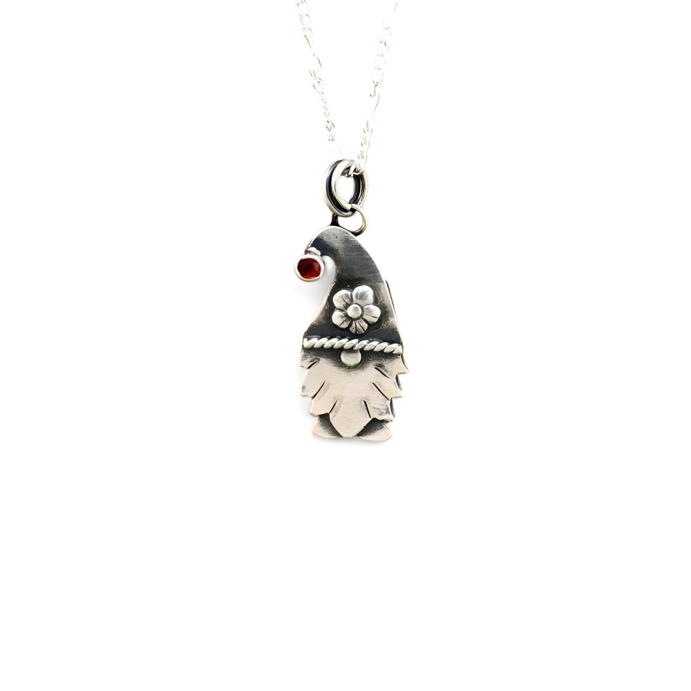 Naughty Gnome Silver Pendant Necklace - 