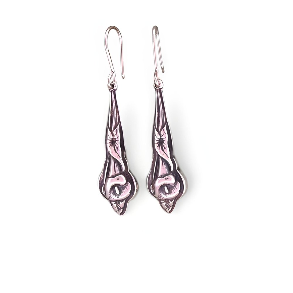 One - of - a - kind Silver Calla Lily Earrings - 