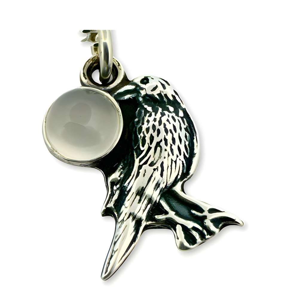 Raven Silver Pendant Necklace - 