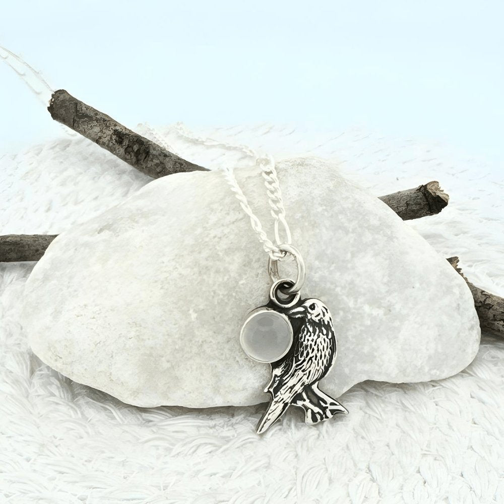 Raven Silver Pendant Necklace - 