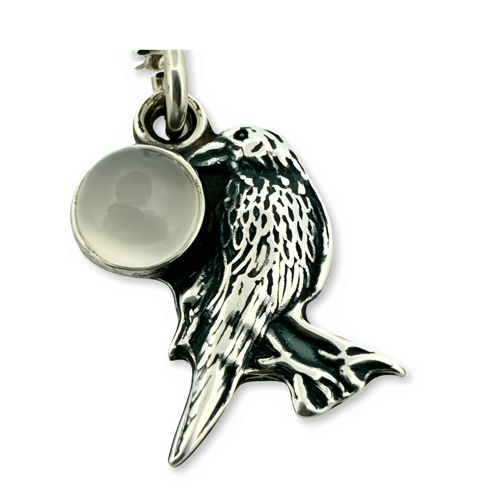 Raven Silver Pendant Necklace - 