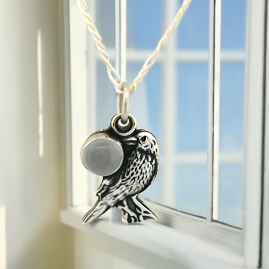 Raven Silver Pendant Necklace - 