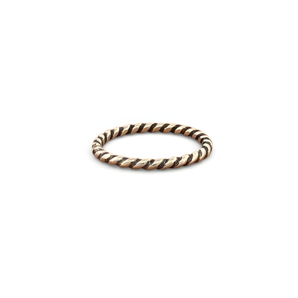 Rope Silver Band Stacking Ring - 