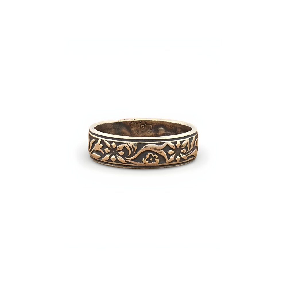 Silver Floral Vine Band Ring - 