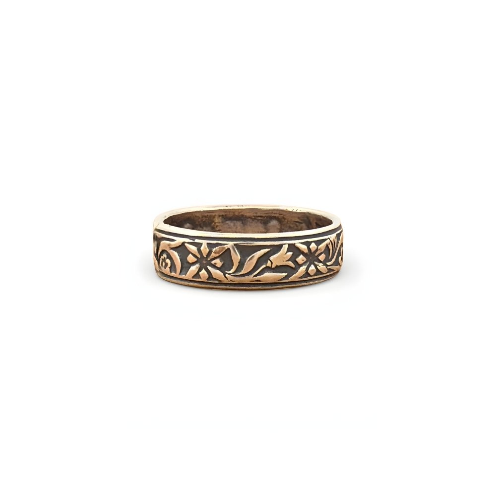 Silver Floral Vine Band Ring - 