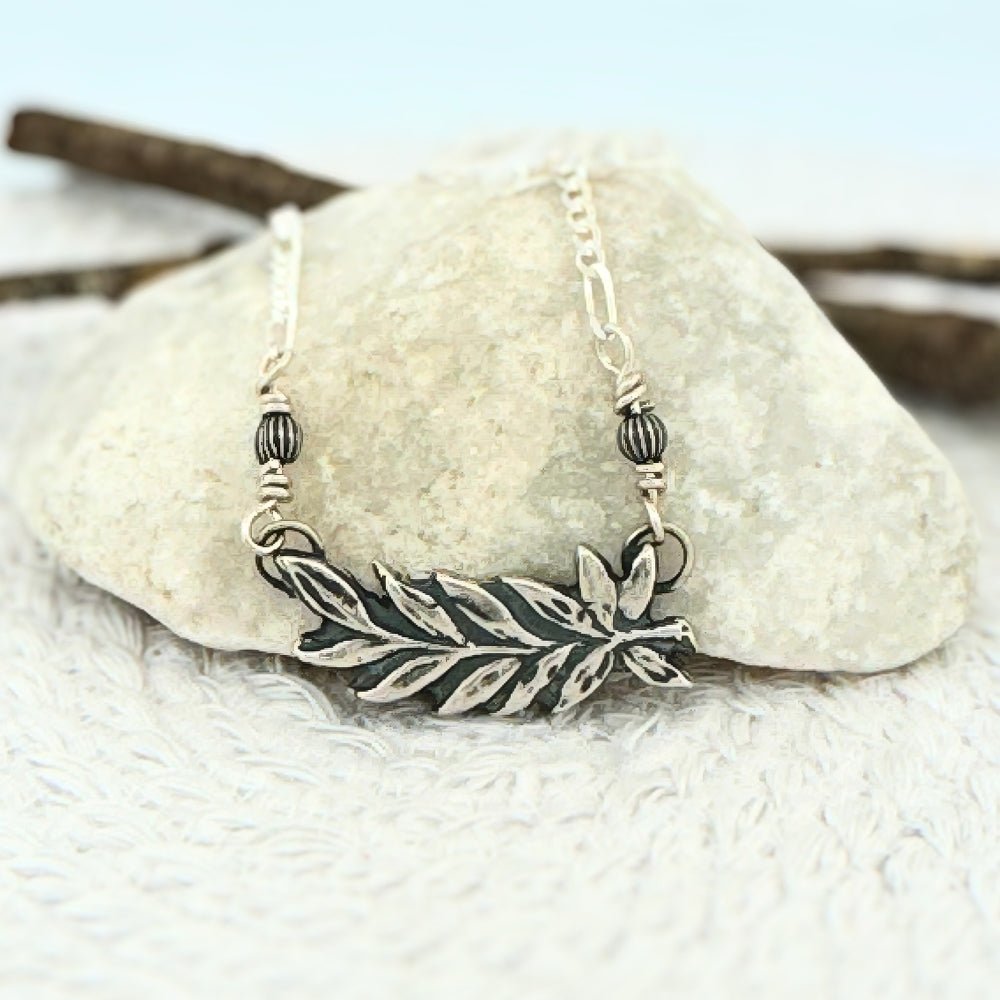 Silver Leaves Bar Necklace -