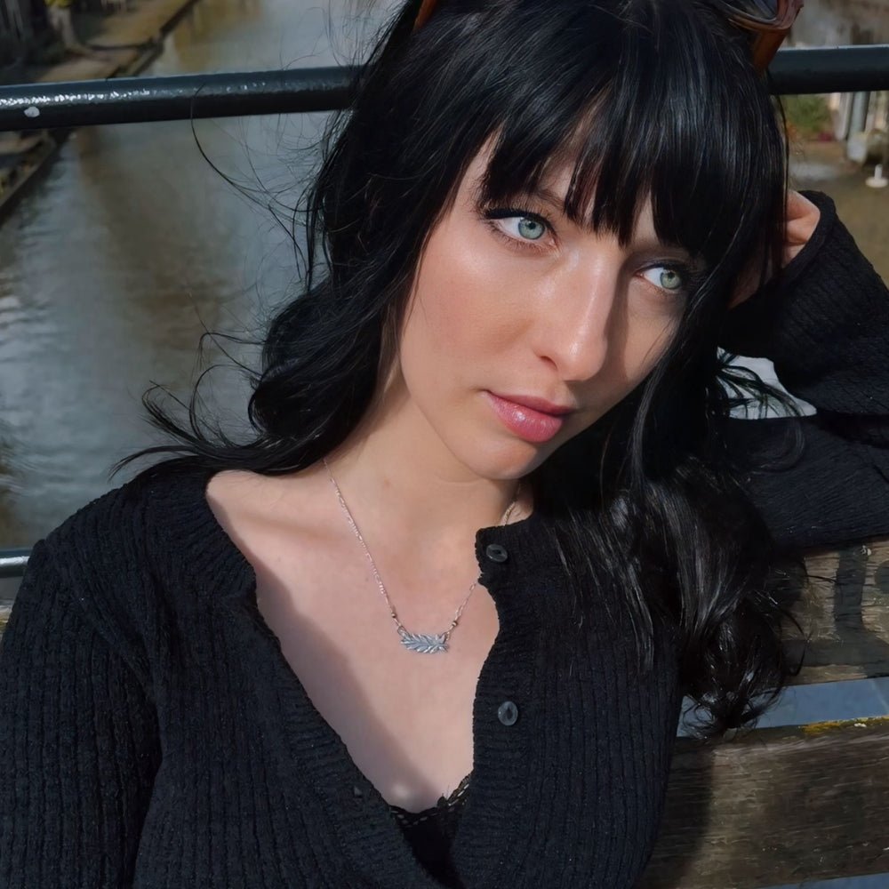 Silver Leaves Bar Necklace -