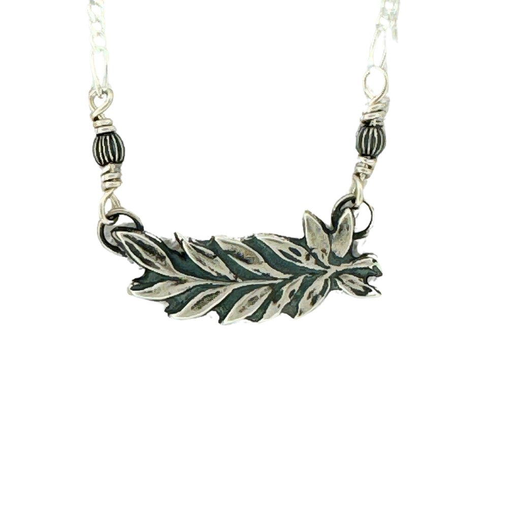 Silver Leaves Bar Necklace -