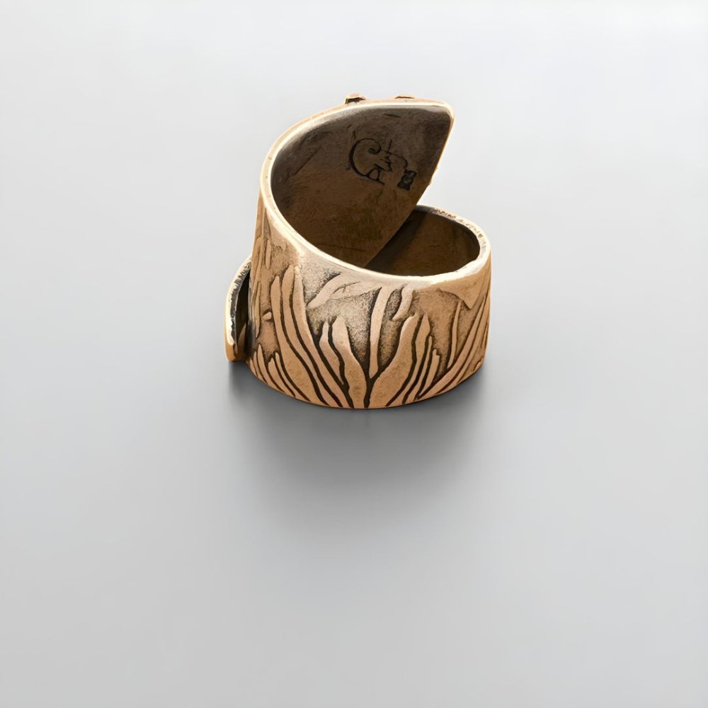 Silver Sunflower Adjustable Wrap Ring - 