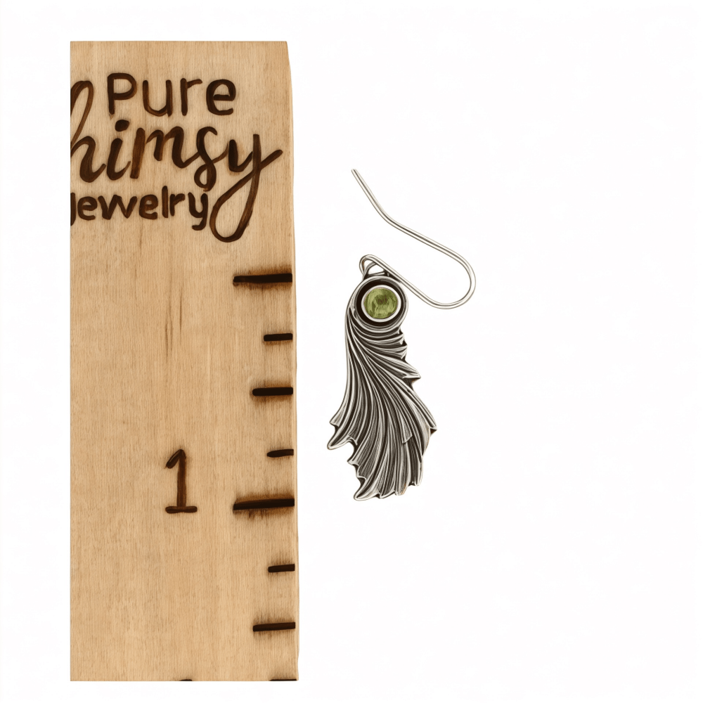 Silver Windblown Leaf Earrings - 