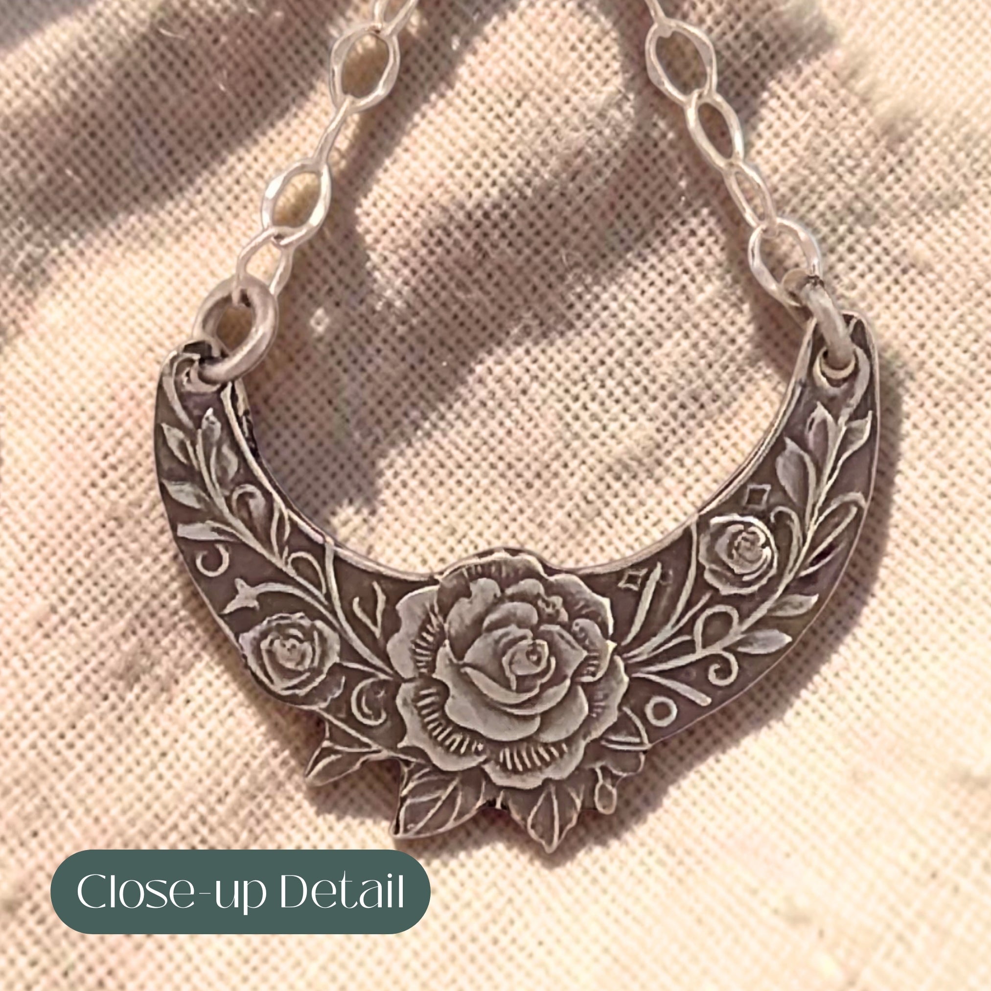 Crescent Moon Floral  Silver Earrings – Handmade Dangle Lightweight Boho