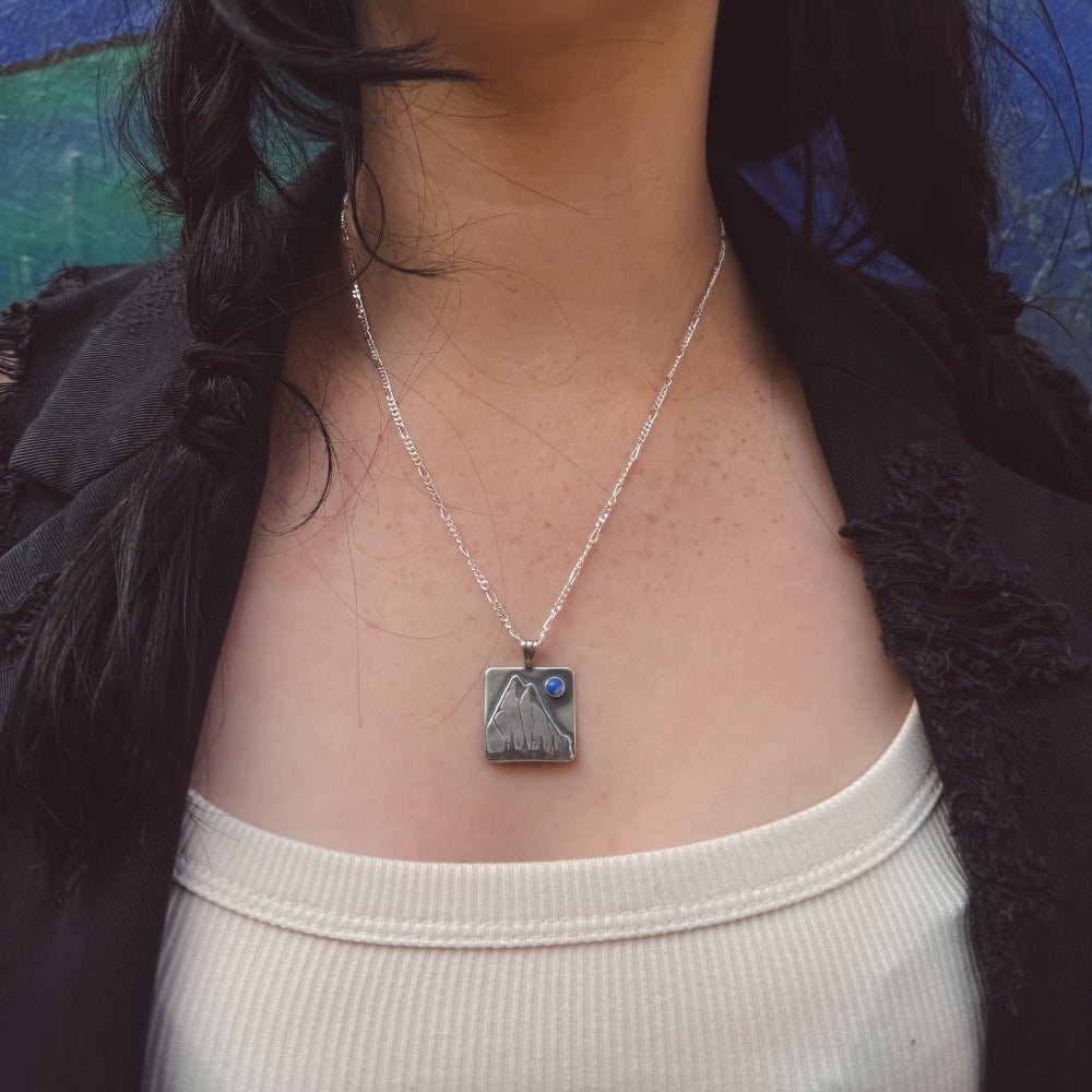 Soaring Mountains Silver Pendant Necklace - 
