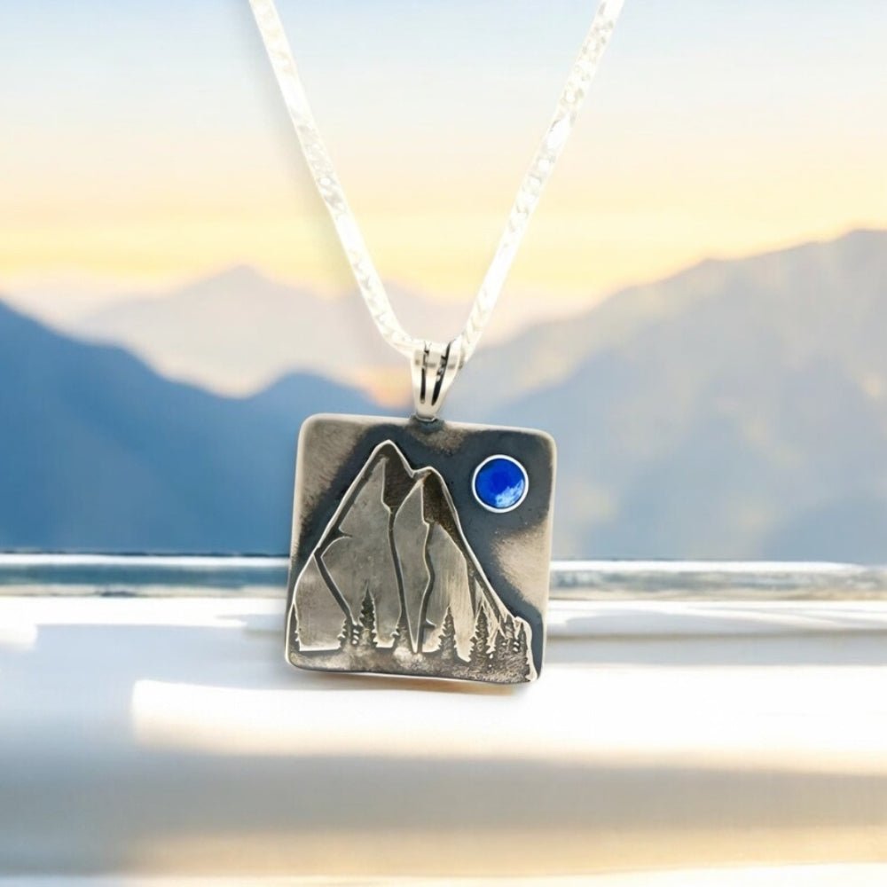 Soaring Mountains Silver Pendant Necklace - 