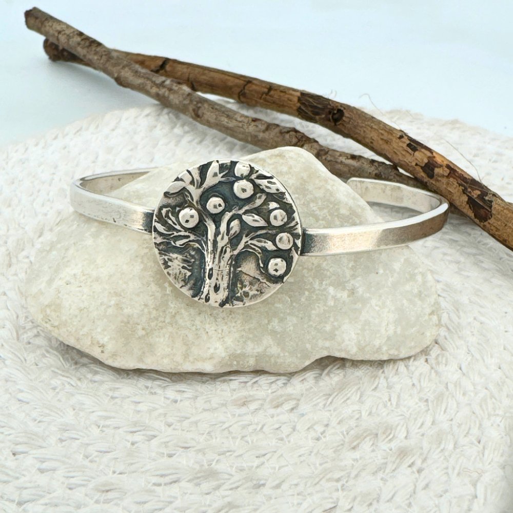 Tree of Life Silver Cuff Bracelet - 