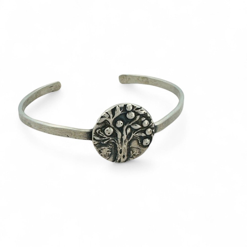 Tree of Life Silver Cuff Bracelet - 