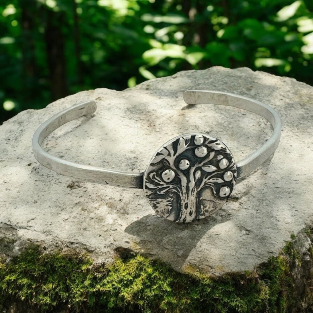 Tree of Life Silver Cuff Bracelet - 